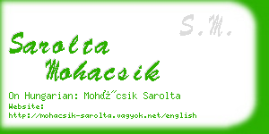 sarolta mohacsik business card